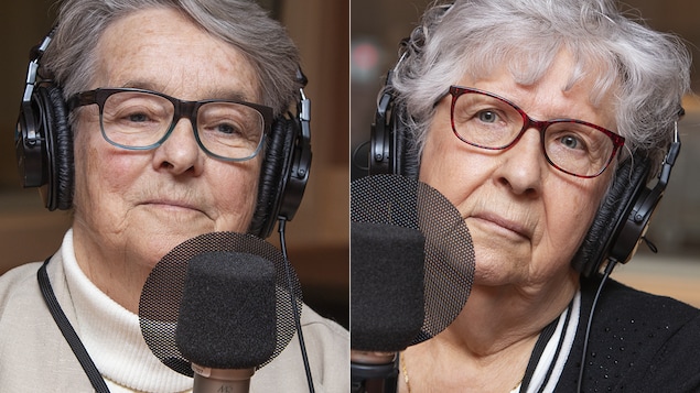 Sœur Aurore Larkin et Claire Dumont au micro de Catherine Perrin.