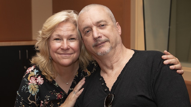 Lulu Hughes et Dan Bigras au studio 18 de Radio-Canada, à Montréal, le 3 septembre 2018.