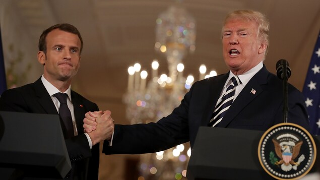 Donald Trump et Emmanuel Macron fraternisent à la Maison-Blanche,