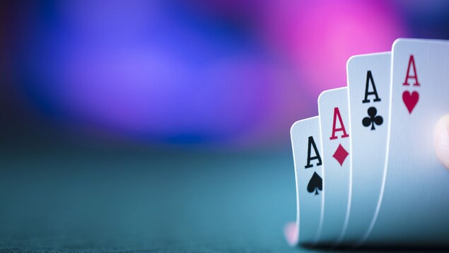 Quatre cartes à jouer montrant des as Quatre cartes à jouer montrant des as