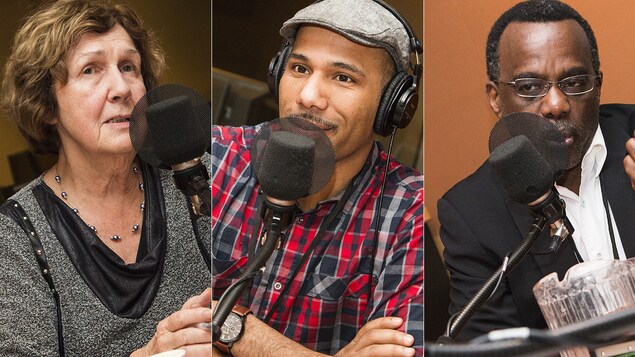 Michelle Sirois, Will Prosper et Frédéric Boisrond discutent au micro de Catherine Perrin.
