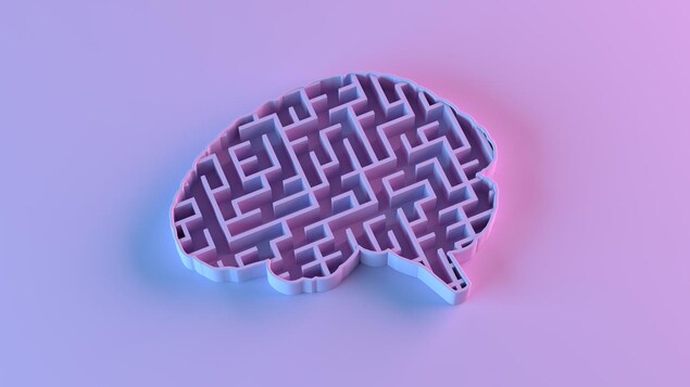 Illustration d'un labyrinthe en forme de cerveau.