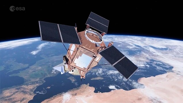 Un satellite canadien dans l'espace.