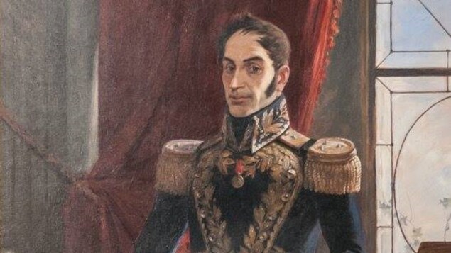 Une toile montrant Simon Bolivar