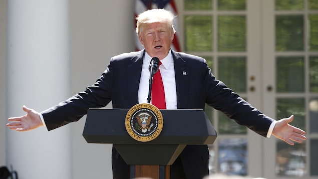 Le président américain Donald Trump lors de l'annonce du retrait de son pays de l'Accord de Paris, le 1er juin 2017 Le président américain Donald Trump lors de l'annonce du retrait de son pays de l'Accord de Paris, le 1er juin 2017