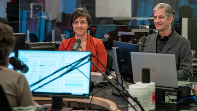  Vanessa Caron et François Fournier en studio.