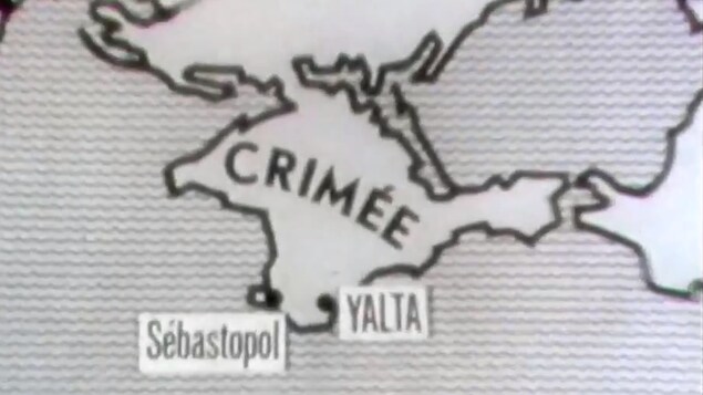 Carte où est située la station balnéaire de Yalta en Crimée sur la mer noire. 