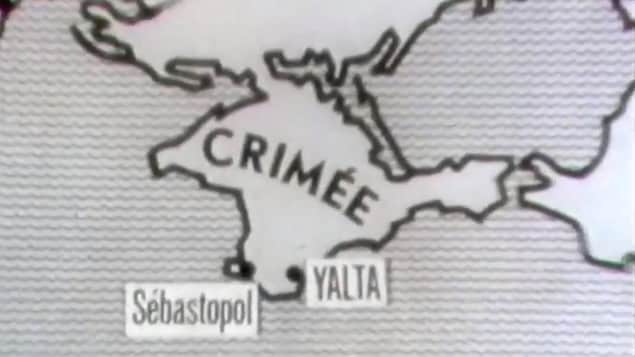 Carte où est située la station balnéaire de Yalta en Crimée sur la mer noire.