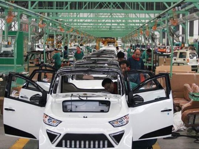 Une usine d'assemblage de véhicules électriques à Zouping, en Chine.