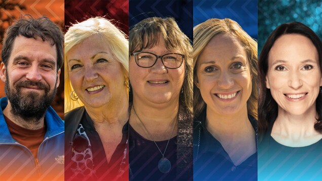 Les candidats des cinq principaux partis aux élections québécoises dans Hull.