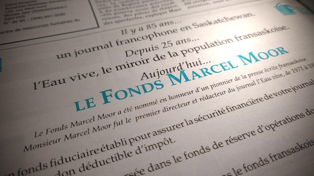 Un encadré tiré du journal L'Eau vive servant à offrir un don à la fondation Marcel Moor.
