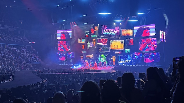 Katy Perry performing on stage in Ottawa.