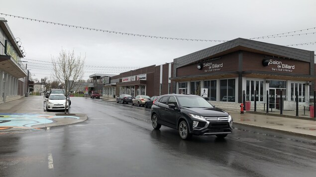 Une rue commerciale de Lac-Mégantic.