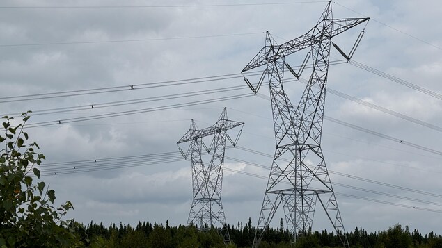 Les lignes haute tension d'Hydro-Québec.