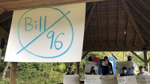 Des jeunes manifestent contre la réforme de la loi 101 à Sherbrooke