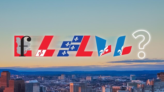 Montage qui démontre l'évolution du logo du Parti libéral du Québec à travers les années.