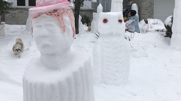 Un Trump et un hibou de neige