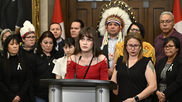 Morgan Harris' daughter, Cambria Harris, is calling on the federal government to take action to end violence against Indigenous women, girls and people.