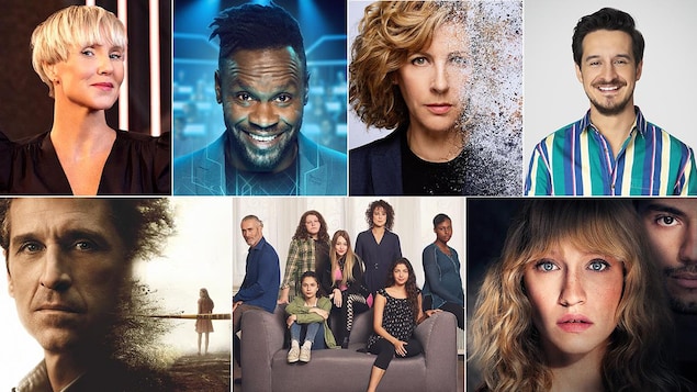 Mosaïque avec les images officielles des nouvelles émissions télé.