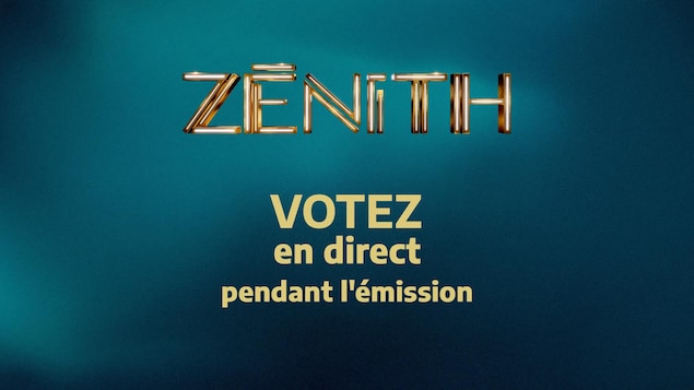 Logo de Zénith : et la phrase Votez en direct de l'émission.