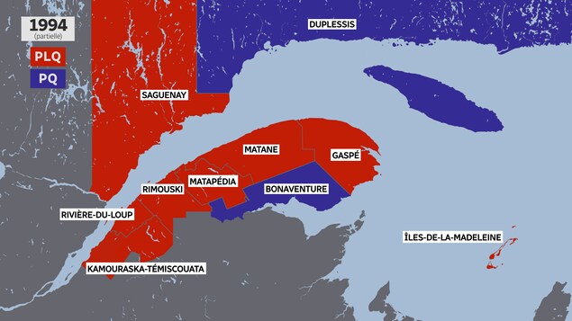 Carte des circonscriptions de l'Est en 1994.