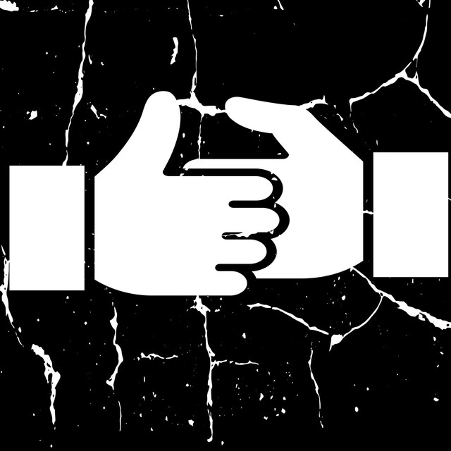 Deux mains se touchent. 