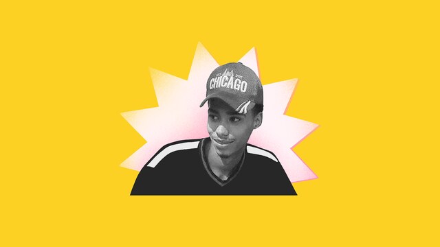 Découpage de Daute Wright sur un fond jaune.