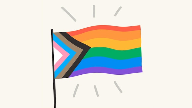 Dessin du drapeau LGBTQ2+.