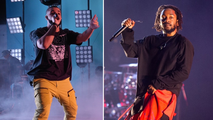 Drake et Kendrick Lamar (Photos d’archives)