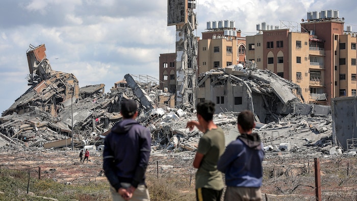Des immeubles détruits dans la bande de Gaza, le 25 mars 2024.