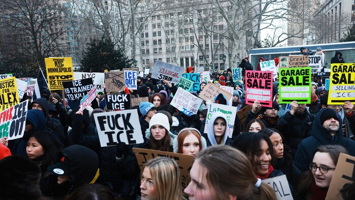 Une manifestation contre l'ICE à New York.