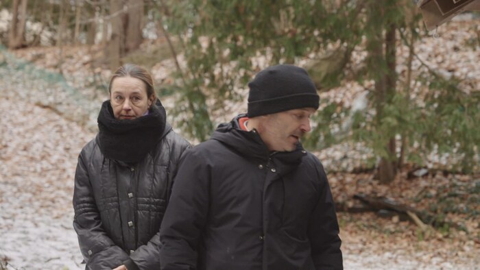 Pascal and Jean-Pascal Orzoni walk their land. 