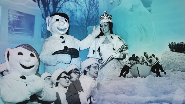 Montage photo d'archives du Carnaval de Québec. 