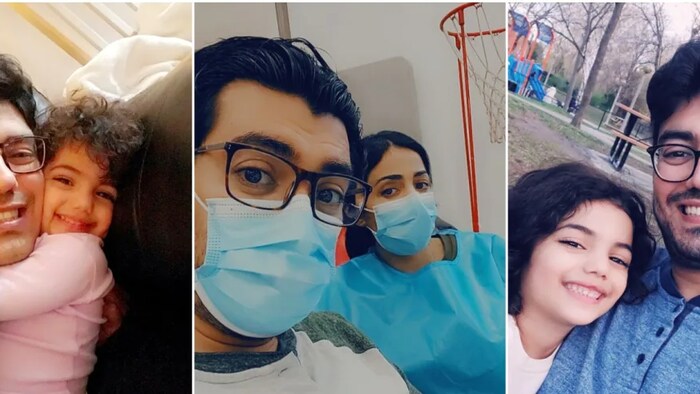 Ayman Jebril, who lives in Montreal with his wife Maram Mohammed and daughters Aseel and Leen, trained and worked as a physician in Yemen and Saudi Arabia before emigrating to Canada in 2017. (Submitted by Ayman Jebril)