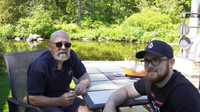 Bob Winslow, left, got help building the boat from his son, John 'Luke' Winslow.