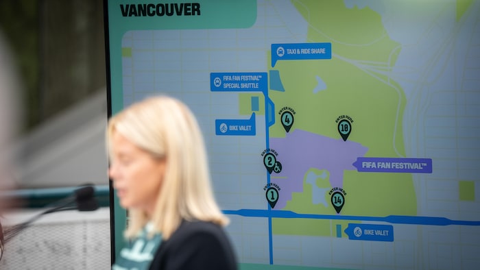 Une carte présente les entrées au PNE de Vancouver.
