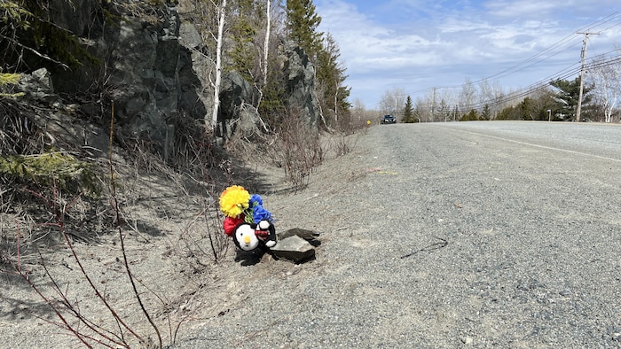 Une poupée sur un chemin.
