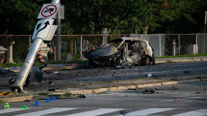 Une scène d'accident. 