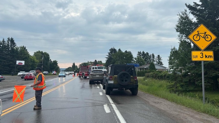 La scène de l'accident. 