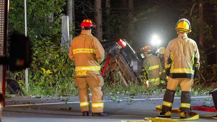 Une voiture accidentée