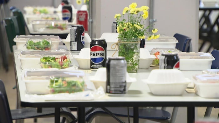 Des repas disposés sur une table.