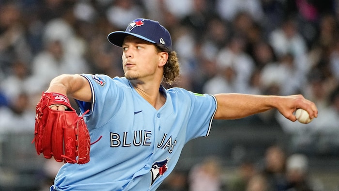 Adam Macko effectue un lancer lors de la deuxième manche d'un match de baseball contre les Yankees de New York, le jeudi 21 mai 2026, à New York. 