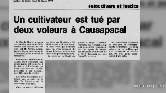 Un extrait d'article du journal Le Soleil. 