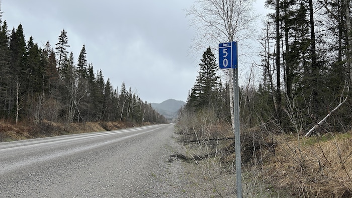 Le kilomètre 50 dans le secteur de Chute-des-Passes.