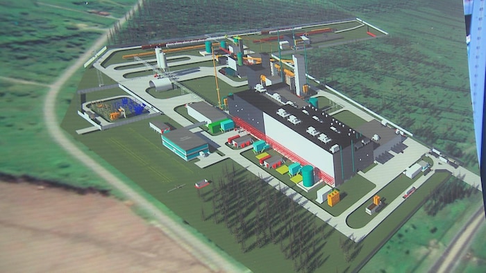 La future usine de Nemaska Lithium à Bécancour.