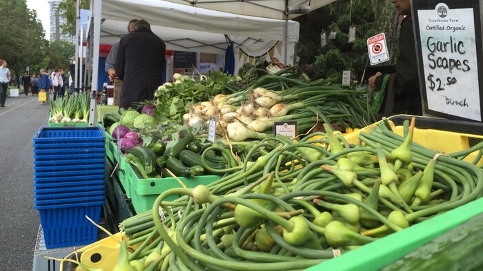 Produits d'un marché fermier.