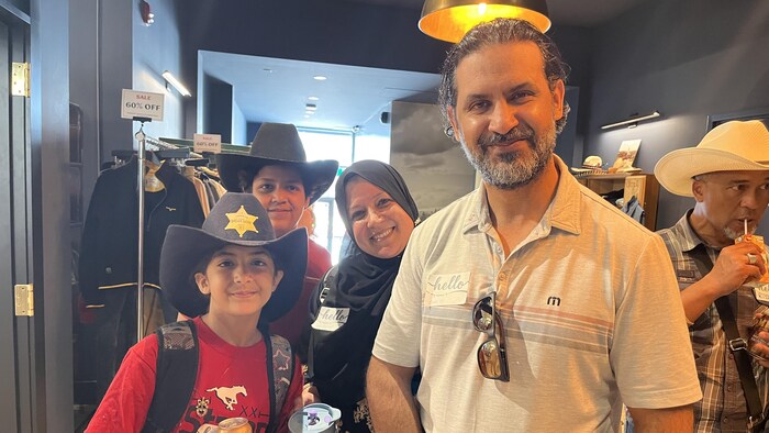 Photo de la famille lors de la visite. 