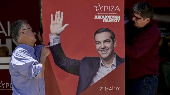 Affiche de campagne de Syriza et de son leader, Alexis Tsipras.