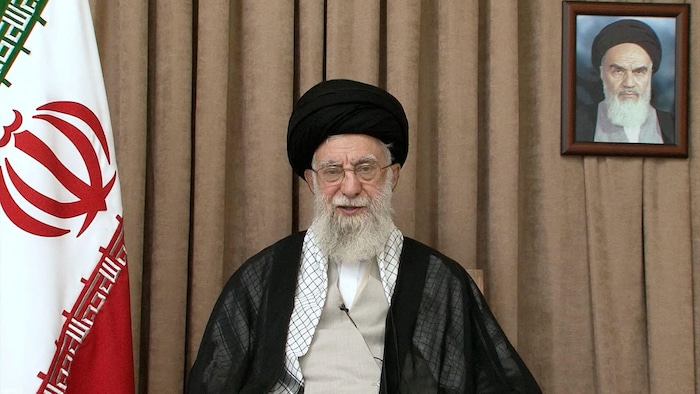Ali Khamenei speaks in a television message.