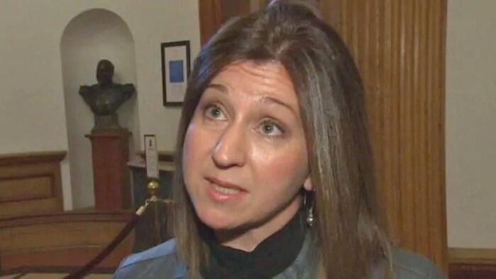 Andrea Anderson-Mason, ministre de la Justice et procureure générale du Nouveau-Brunswick, en entrevue télévisée.